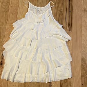 LOFT ivory off white ruffle tank